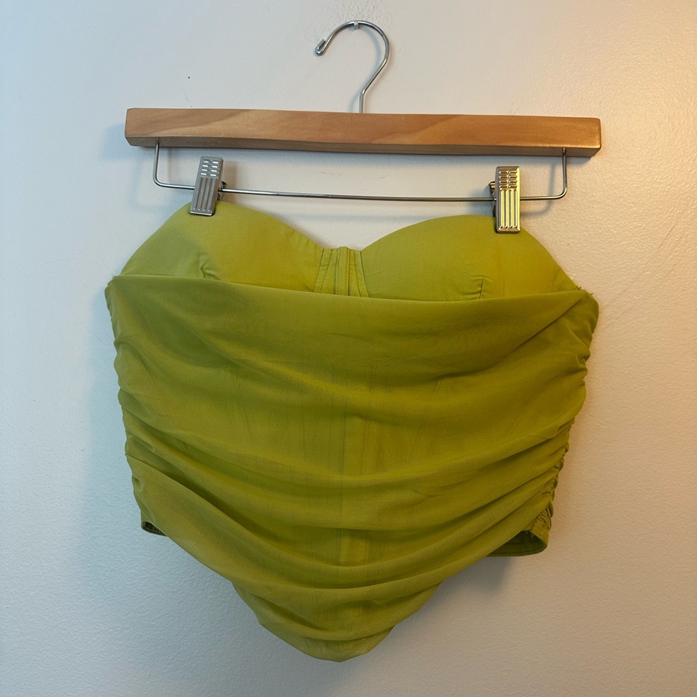 Corset Green Strapless Top